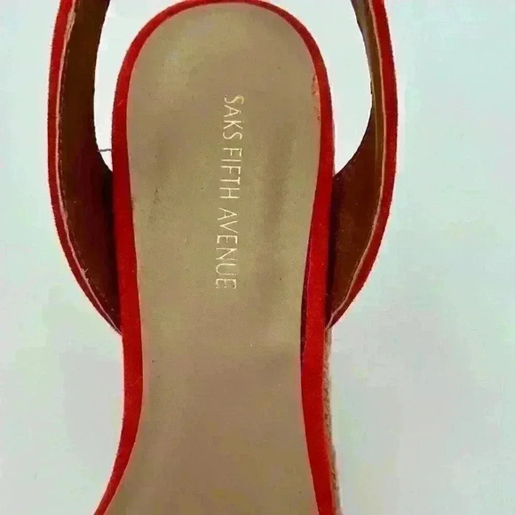 Saks Fifth Avenue Espadrilles - Cognac Tan & Orange - Size 7.5 - Picture 7 of 7